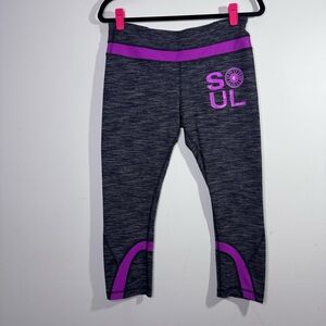 Lululemon Run Inspire Crop II SoulCycle Leggings Space Dye Purple Size 10